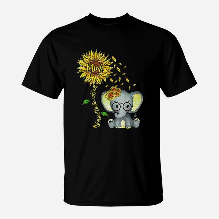 Blessed To Be Called Mimi Sunflower Elephant T-Shirt