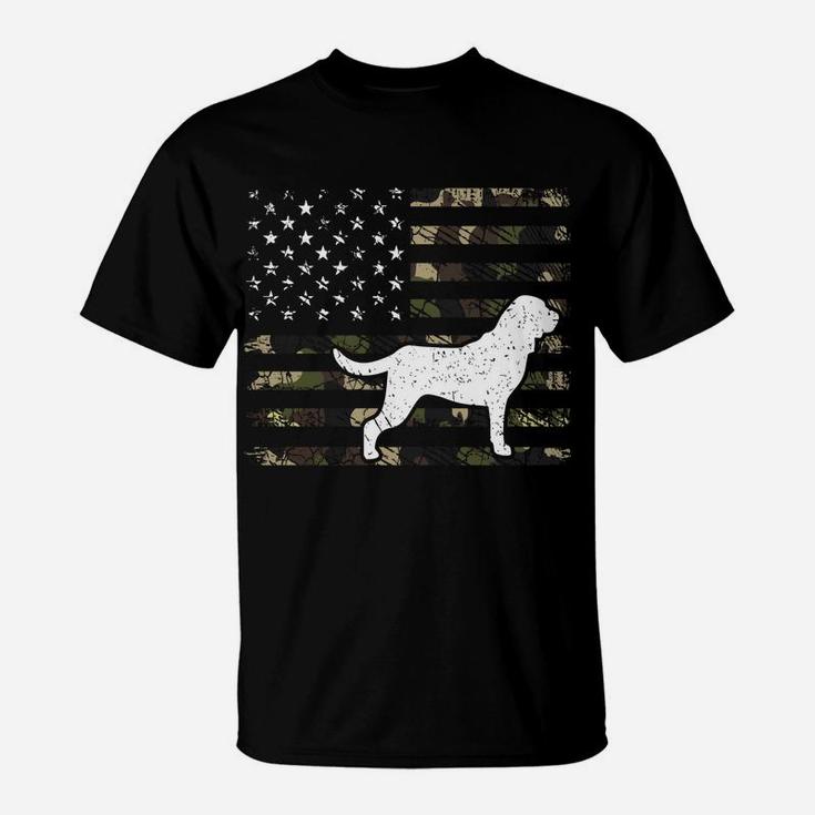 Bloodhound Dog Dad Mom Camouflage Usa Flag T-Shirt