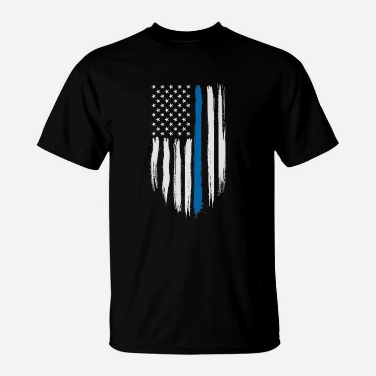 Blue Lives Matter American Usa Flag T-Shirt
