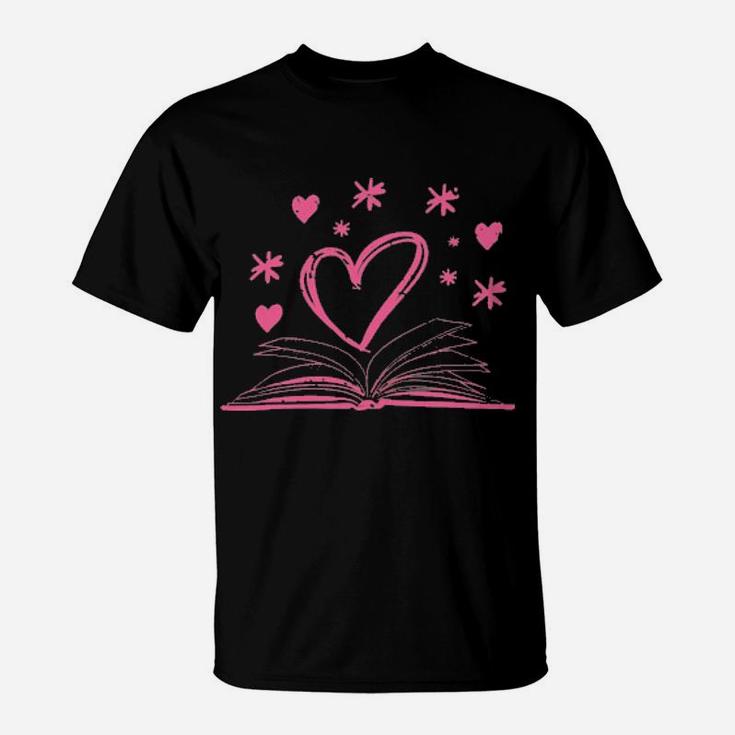 Bookworm Librarian Valentines Day T-Shirt