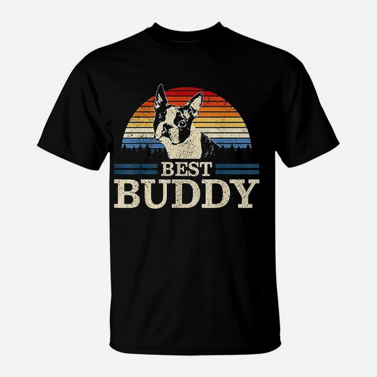 Boston Terrier Vintage Best Buddy Funny Dog Lover Gift T-Shirt