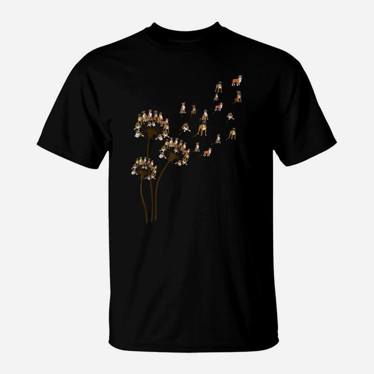 Boxer Dog Dandelion Flower Funny Animal Lover Tees Men Women T-Shirt