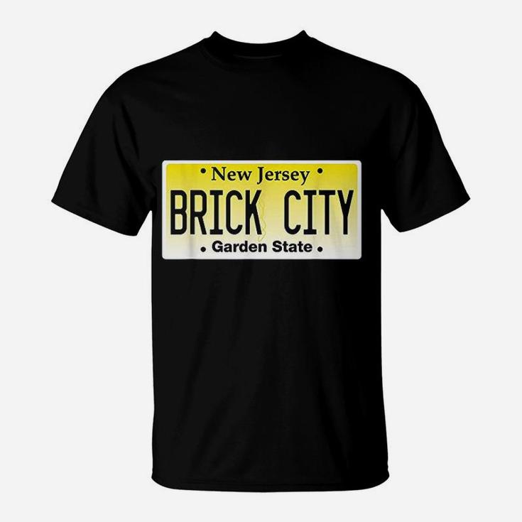 Brick City Newark Nj City New Jersey License Plate Graphic T-Shirt