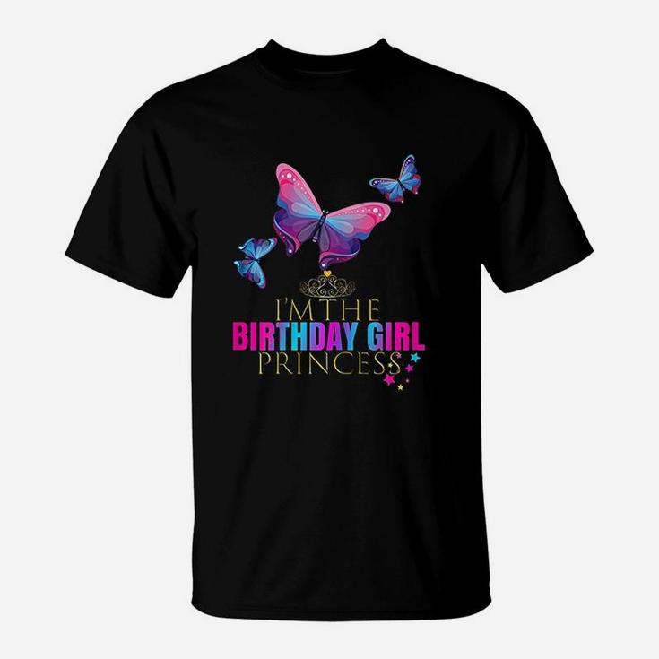 Butterfly Birthday Girl Princess T-Shirt