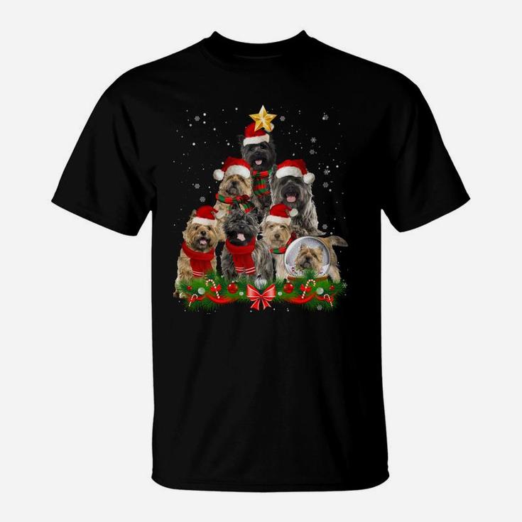 Cairn Terrier Dog Christmas Dog Light Tree Xmas Santa T-Shirt