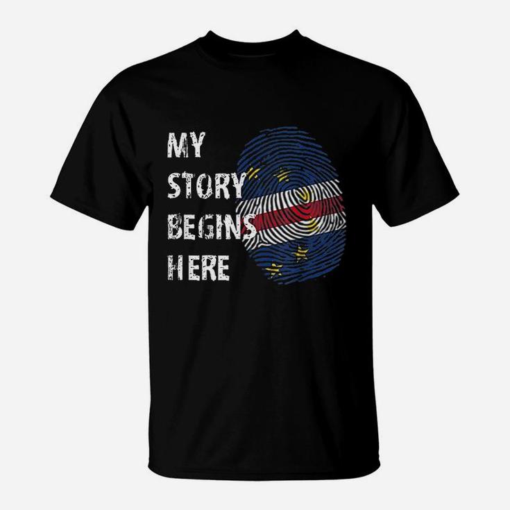 Cape Verde Flag My Story Begins Here T-Shirt