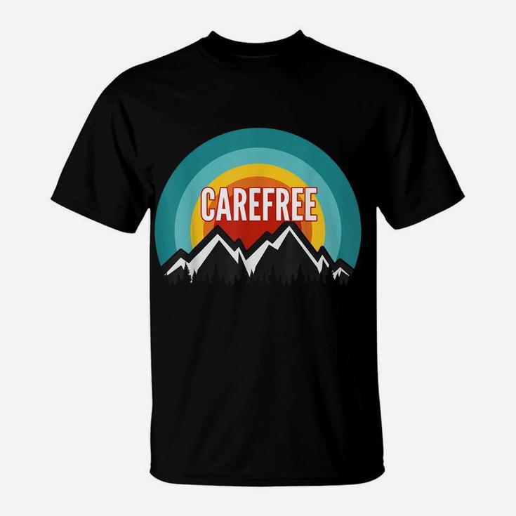Carefree, Vintage Retro Sunset Design T-Shirt