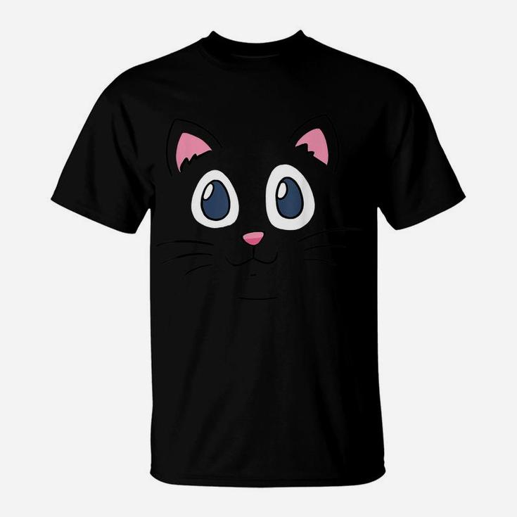 Cat Big Face Kitty Themed Gifts Pet Kitten Animal Lover T-Shirt