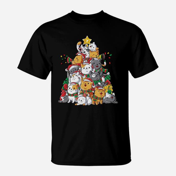 Cat Christmas Tree Meowy Catmas Xmas Kids Girls Boys Gifts Sweatshirt T-Shirt