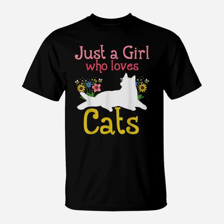 Cat Just A Girl Who Loves Cats For Cat Lovers T-Shirt
