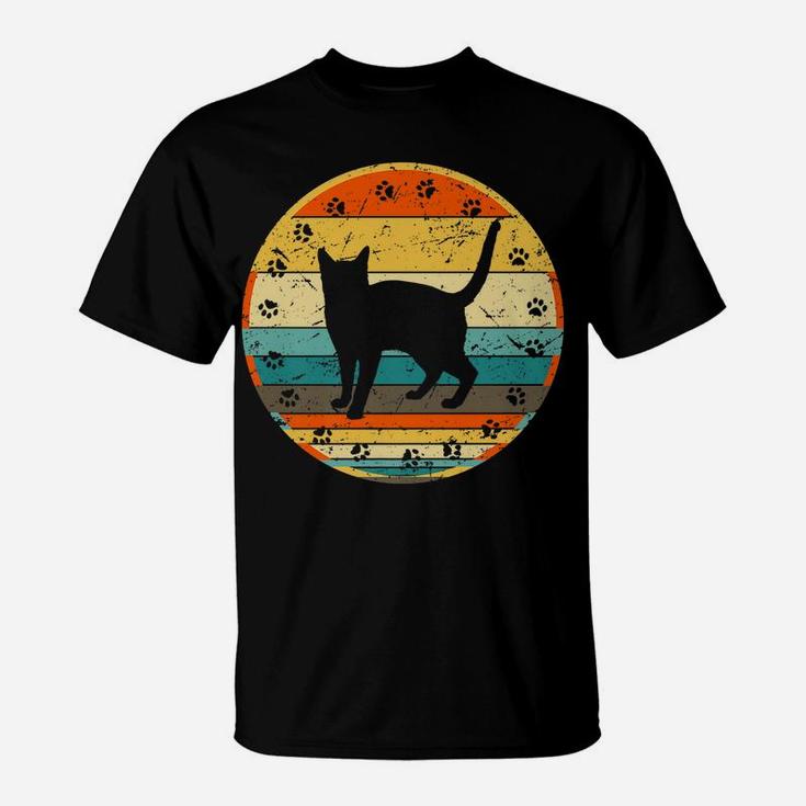 Cat Lover Gift Retro Style Design Fun Vintage Black Cat Cats T-Shirt
