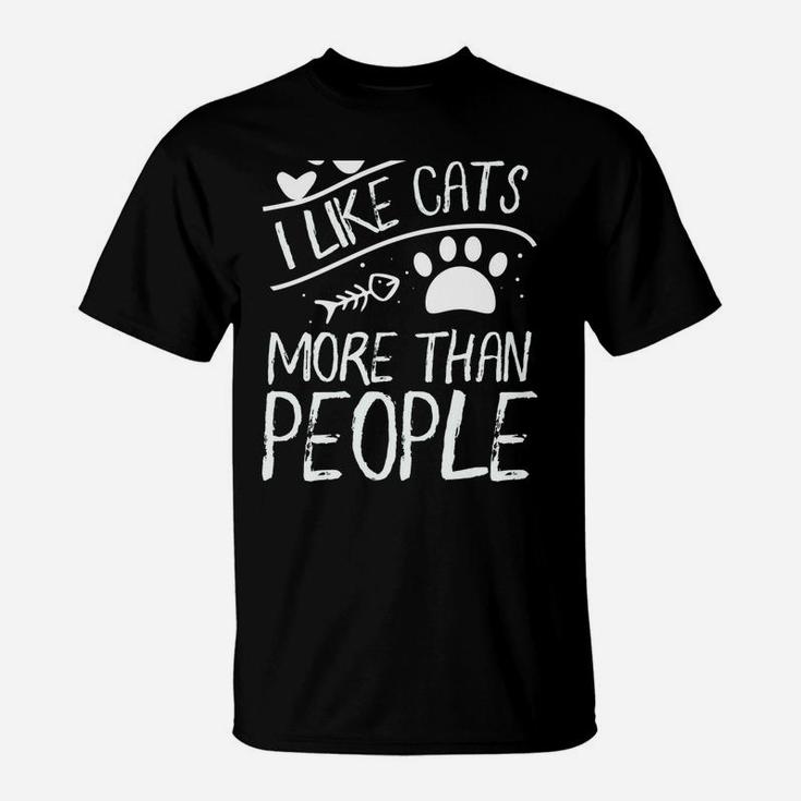 Cat Lover Tee | I Like Cats More Than People T-Shirt