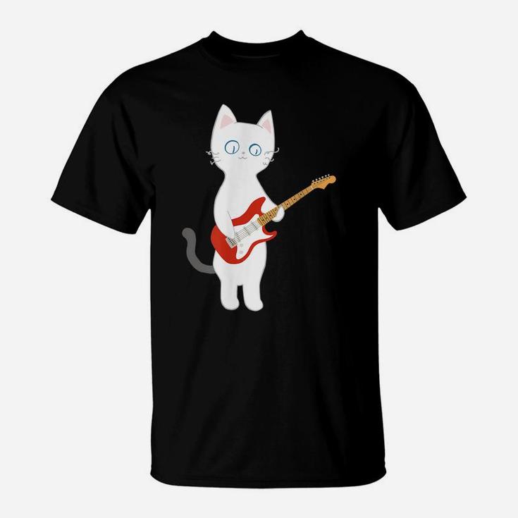 Cat Playing Electric Guitar T-Shirt