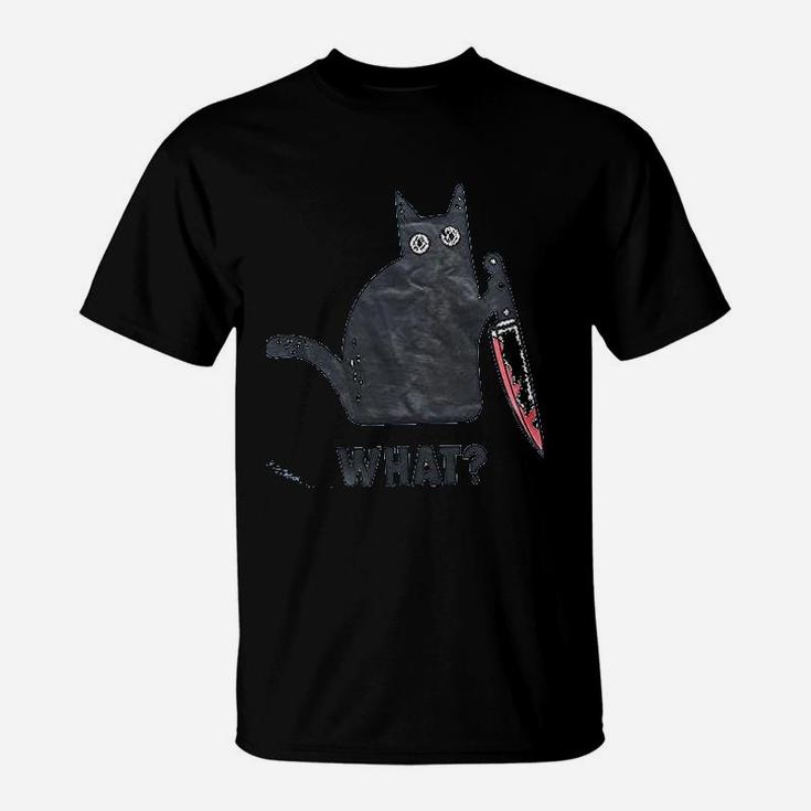 Cat What  Funny Black Cat T-Shirt
