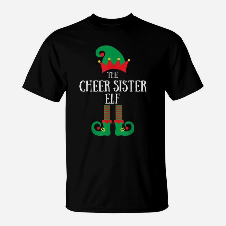 Cheer Sister Elf Christmas Cheerleading Matching Family T-Shirt