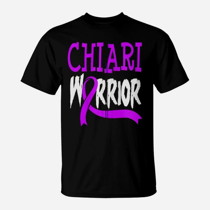 Chiari Malformation Awareness Purple Ribbon Warrior Gift Zip Hoodie T-Shirt