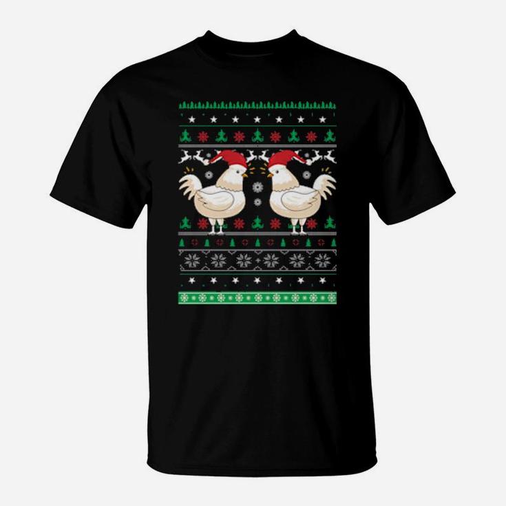 Chicken With Santa Hat T-Shirt