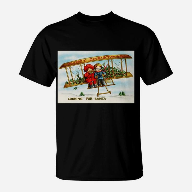 Children Looking For Santa Claus Merry Christmas Vintage T-Shirt