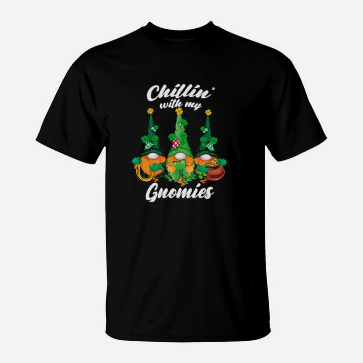 Chillin' With My Gnomies Three Gnomes Saint Patrick Day T-Shirt