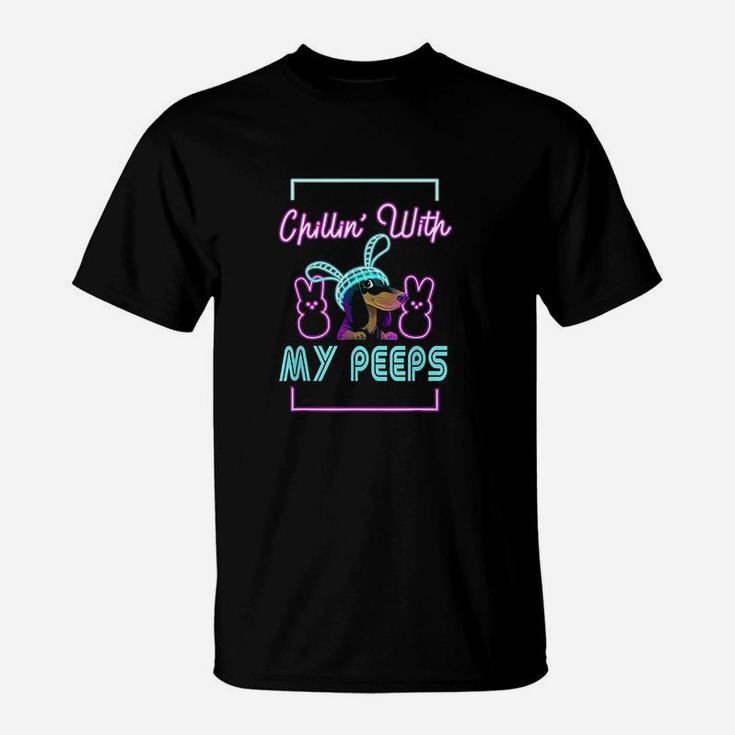 Chilling With My Peeps Funny Bunny T-Shirt
