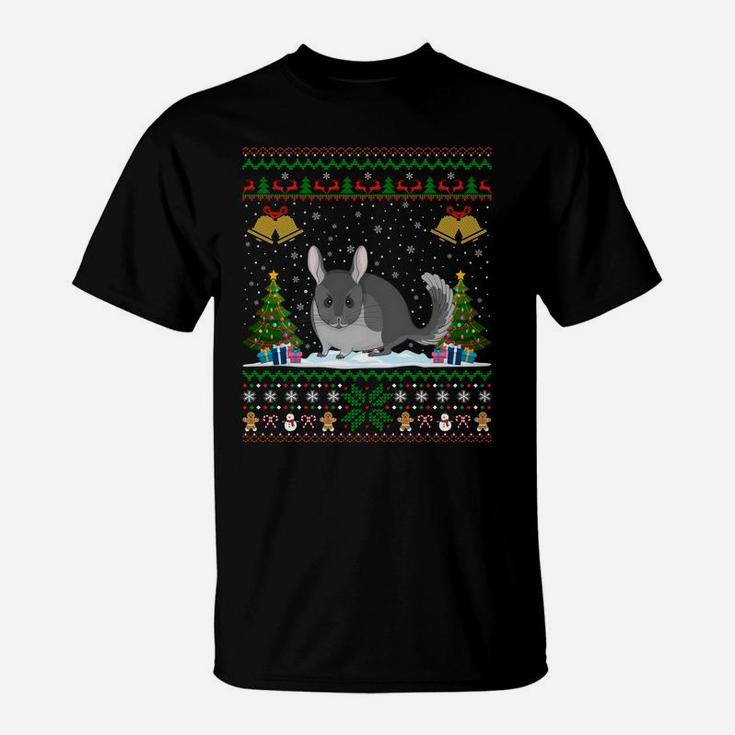 Chinchillas Xmas Gift Santa Hat Ugly Chinchillas Christmas Sweatshirt T-Shirt