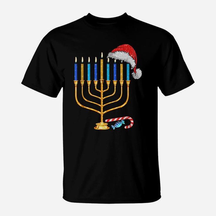 Chrismukkah Hannukah Funny Santa Hat Family Christmas Pajama T-Shirt