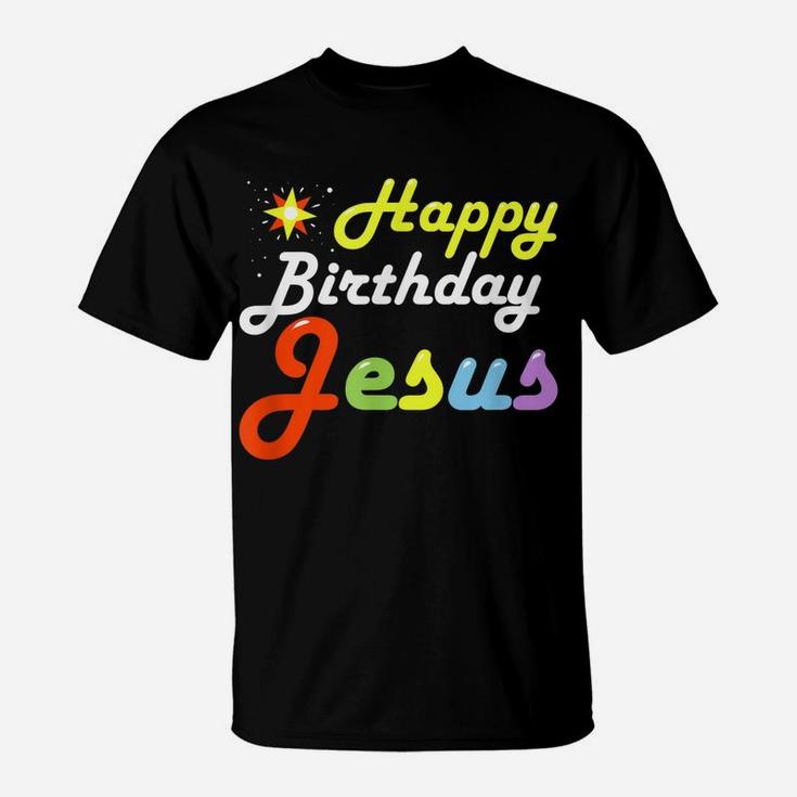 Christian Christmas Happy Birthday Jesus Women Men Kids T-Shirt