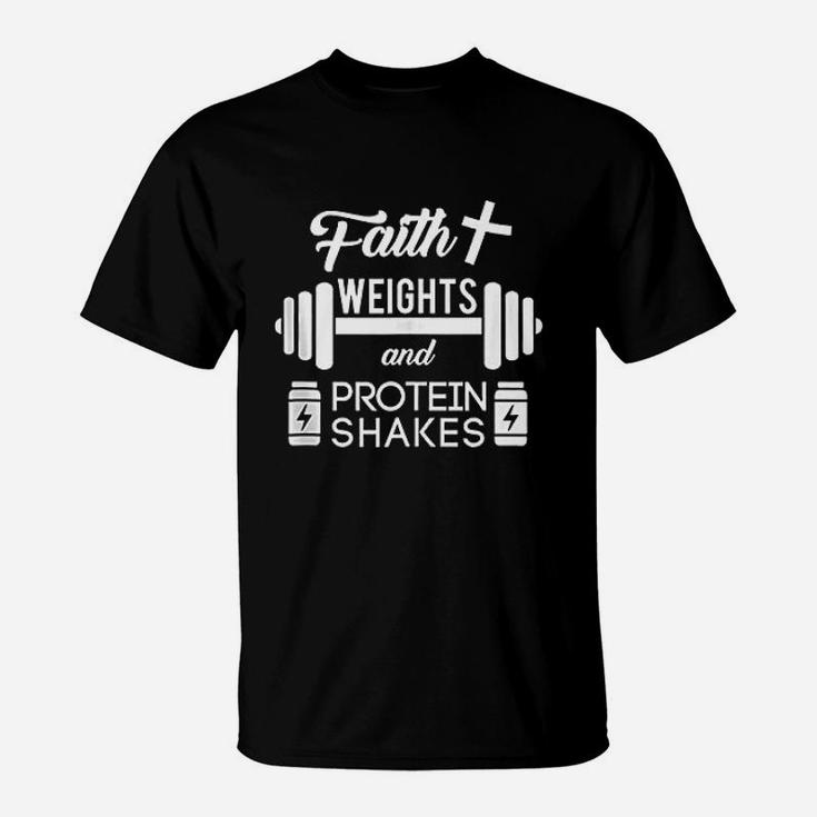 Christian Workout Faith Weigths Protein Shakes T-Shirt