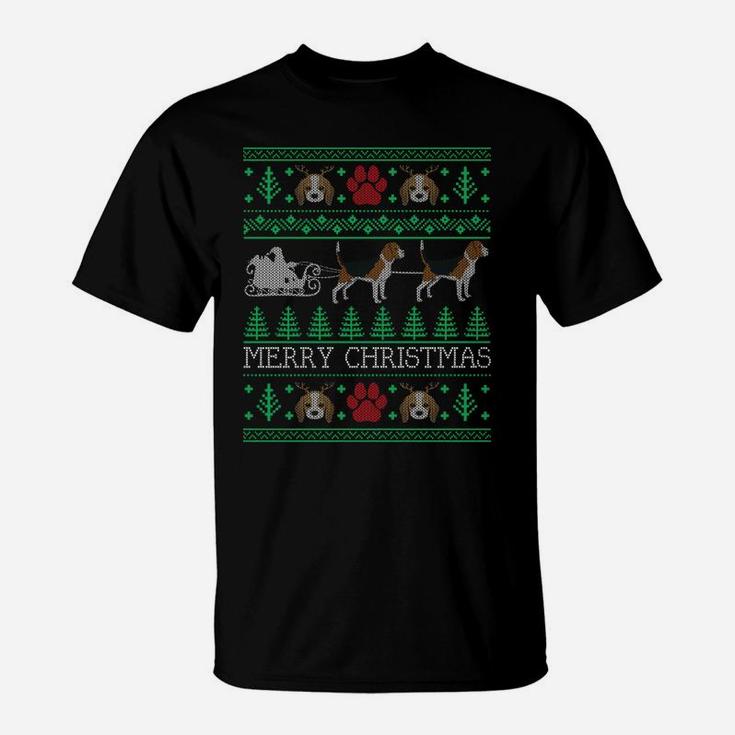 Christmas Beagle Dog Lovers Owners Beagle Ugly Christmas Sweatshirt T-Shirt
