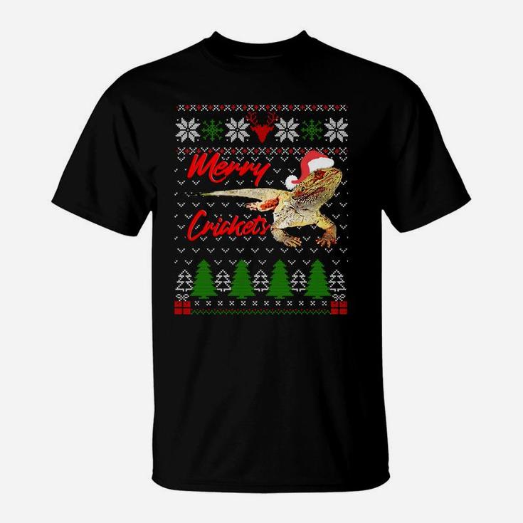 Christmas Bearded Dragon Santa Hat Pet Lizard Reptil Xmas Sweatshirt T-Shirt