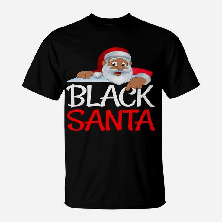 Christmas Black Lives Matter Santa African American Design T-Shirt