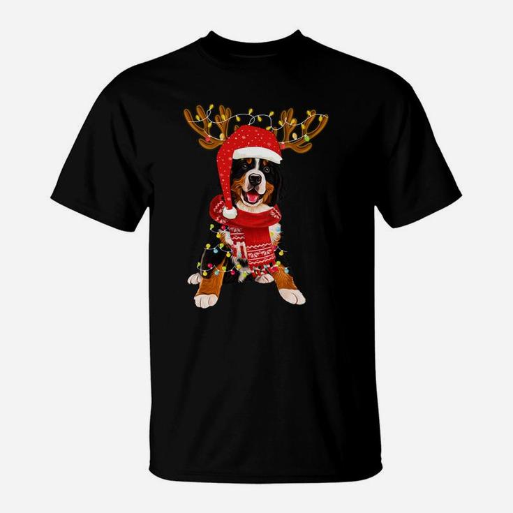 Christmas Lights Bernese Mountain Dog Lover Dog Dad Dog Mom Sweatshirt T-Shirt