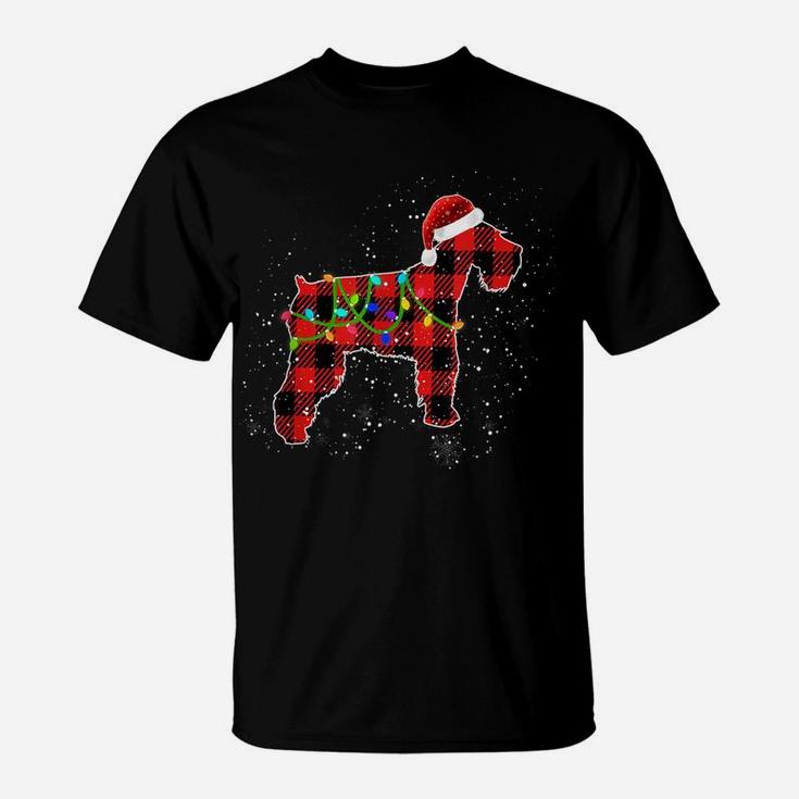 Christmas Lights Schnauzer Dog Lover Dog Dad Dog Mom T-Shirt
