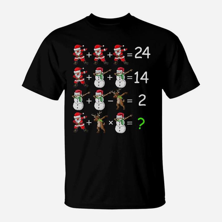 Christmas Order Of Operations Quiz Math Teacher Snowman T-Shirt