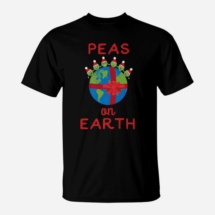 Christmas Peas On Earth World Peace Pea Design T-Shirt