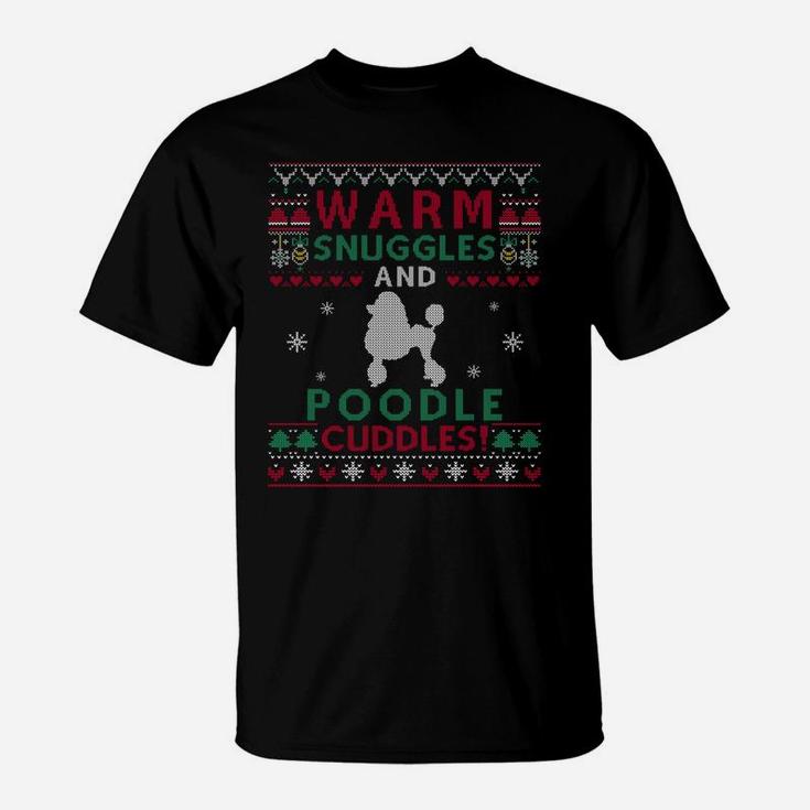 Christmas Poodle Dog Ugly Sweater Style Sweatshirt T-Shirt