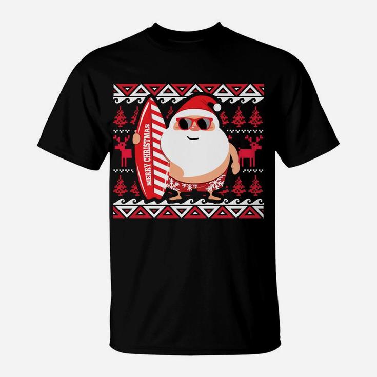 Christmas Santa Claus Hawaii Ugly Sweater Design Sweatshirt T-Shirt