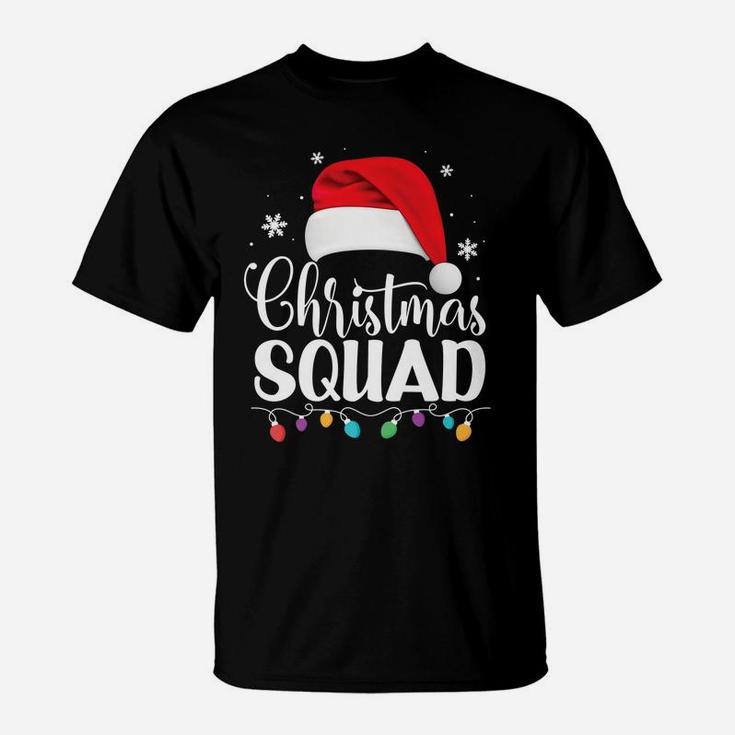Christmas Squad Santa Hat Family Matching Pajamas Xmas Gift T-Shirt