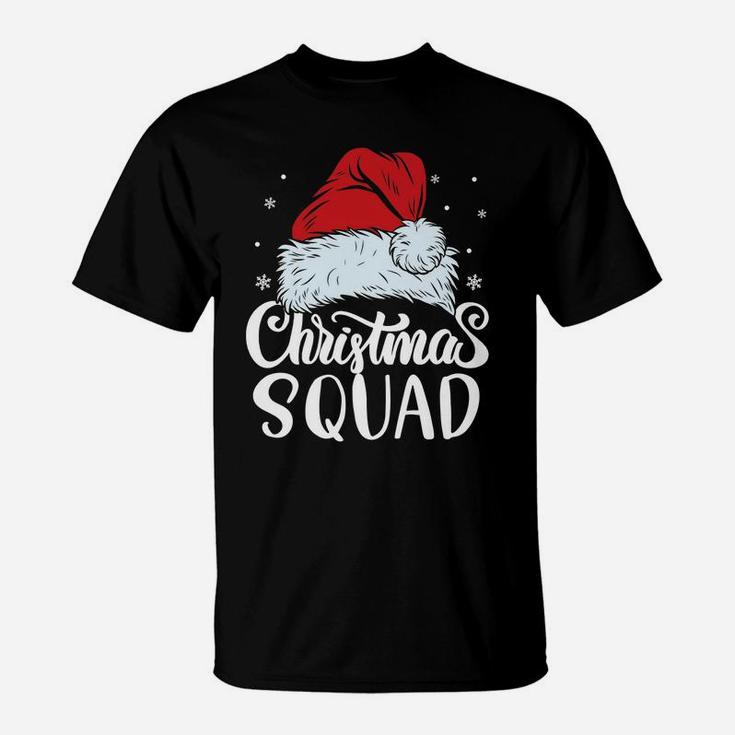 Christmas Squad Santa Hat Funny Family Matching Pajamas T-Shirt