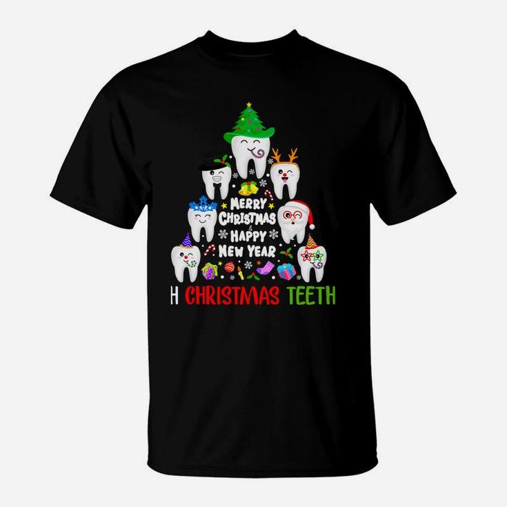 Christmas Teeth Funny Dental Gift Dentist Hygienist Xmas Sweatshirt T-Shirt
