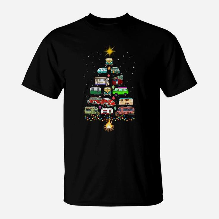 Christmas Tree Camper Vehicles Camping Rving Trailers Gift T-Shirt