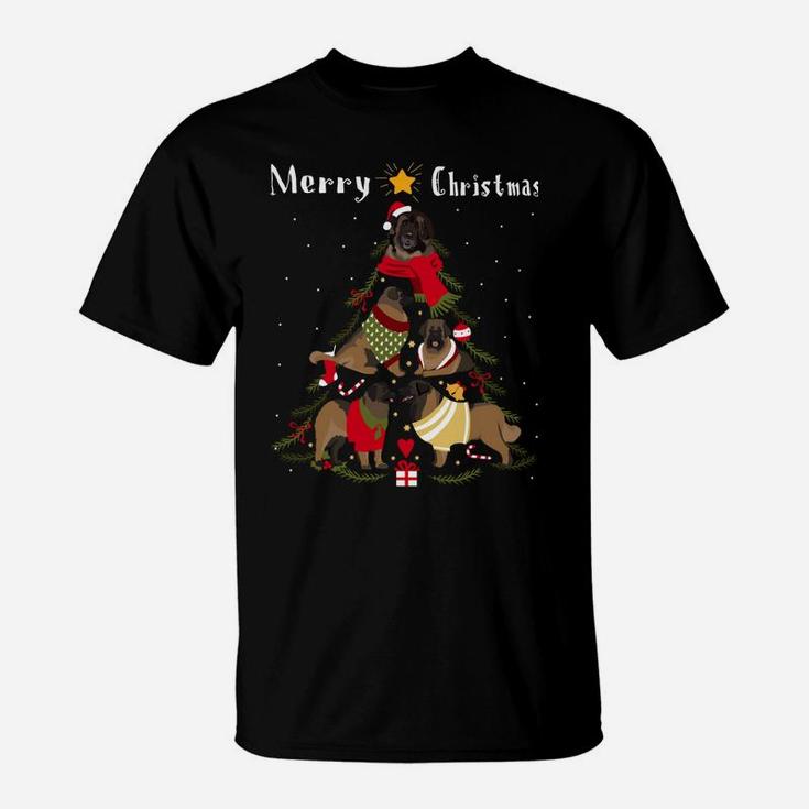 Christmas Tree Leonberger Lover Xmas Dog Owner T-Shirt