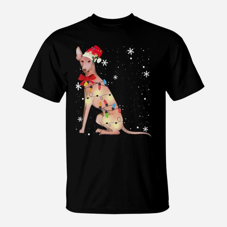 Cirneco Dell'etna Dog Christmas Light Xmas Mom Dad Gifts T-Shirt