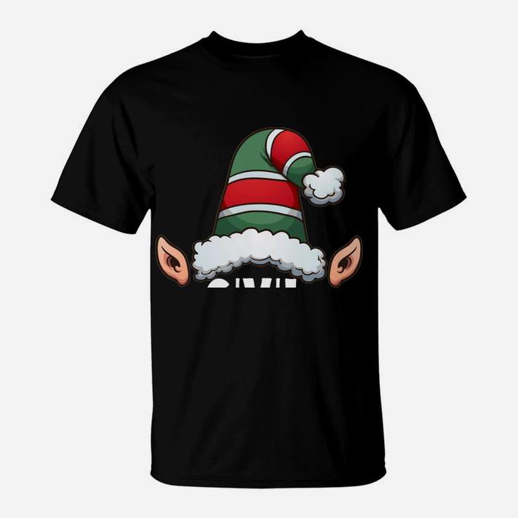 Civil Engineer Elf Funny Christmas Holidays Xmas Gift Sweatshirt T-Shirt