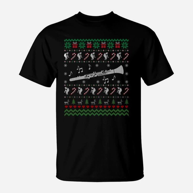 Clarinet Ugly Christmas Sweater Gift For Trumpet Lovers Sweatshirt T-Shirt