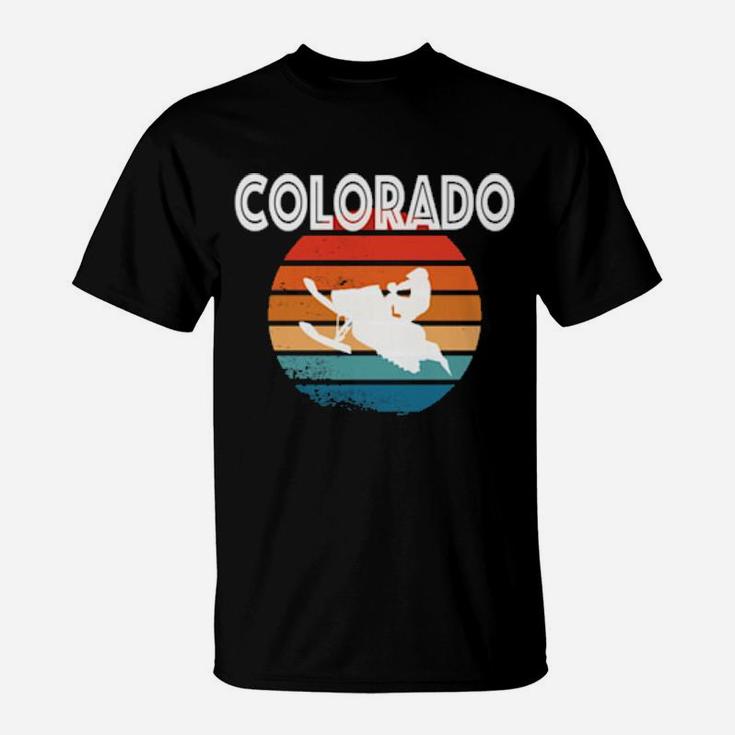 Colorado Co Vintage Retro Snowmobile 70'S Distressed T-Shirt