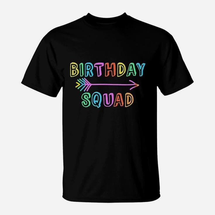Colorful Mom Dad Crew Matching Siblings Birthday Squad T-Shirt