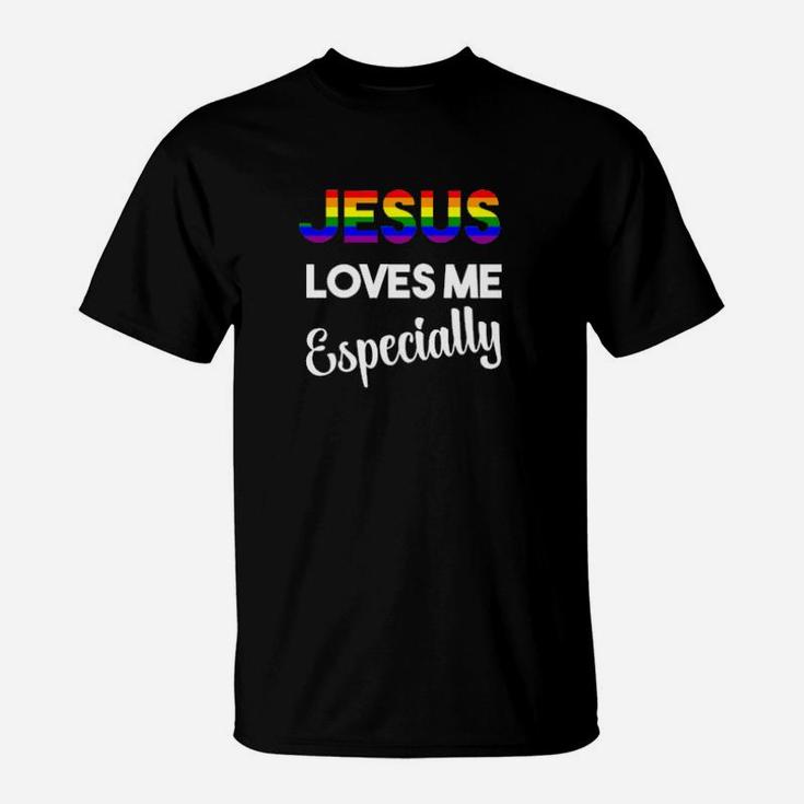 Coming Out Lgbtq Gay Pride Stuff Jesus Loves Me T-Shirt