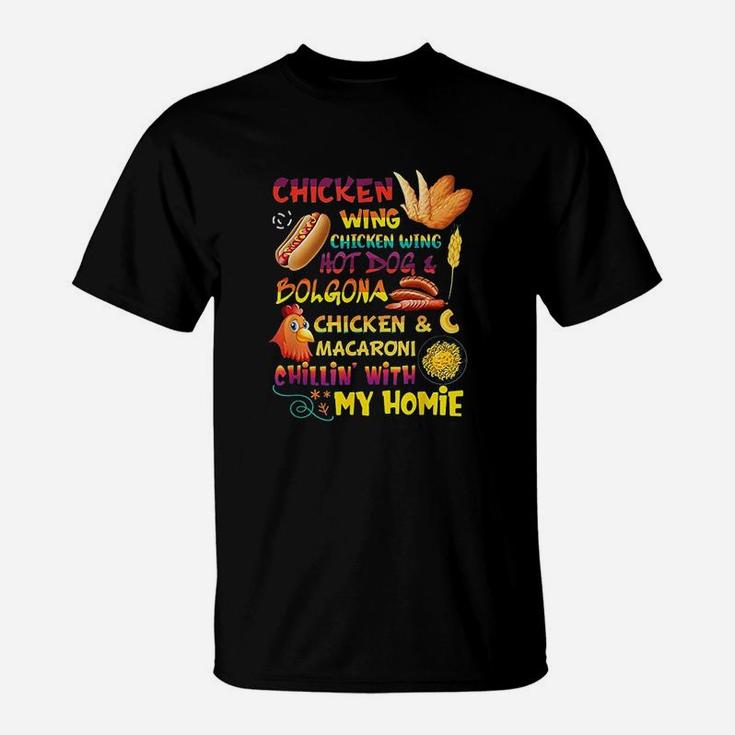 Cooked Chicken Wing Chicken Wing Hot Dog Bologna Macaroni T-Shirt