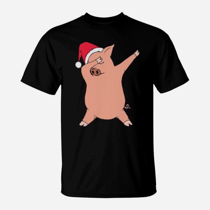Cool And Funny Dancing Xmas Pig T-Shirt